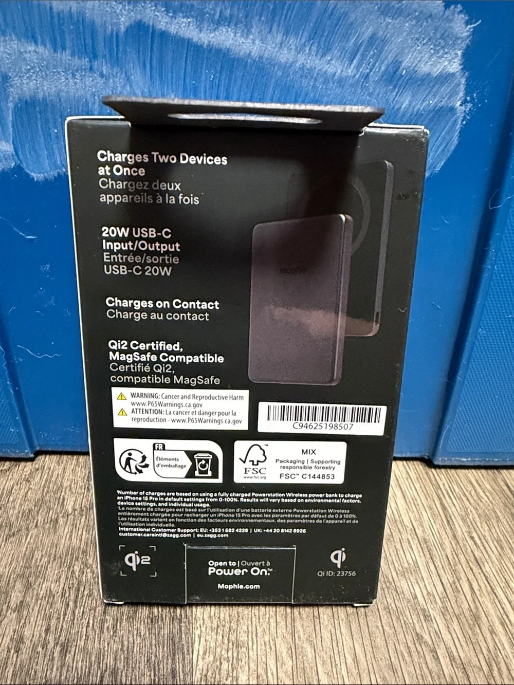 mophie Powerstation Wireless Slim Portable Charger - Black